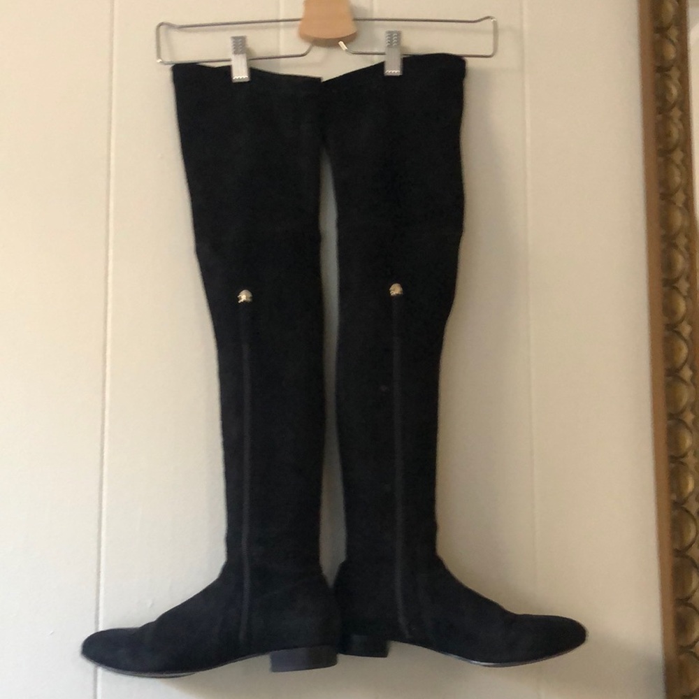 Delman over the knee suede leather boots